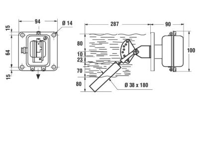 Dimensiuni  regulatoare de nivel magnetice